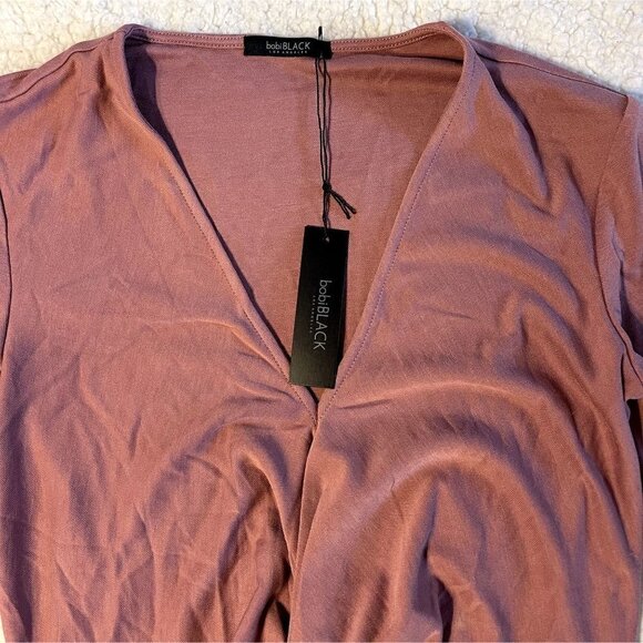 NWT Bobi Black Mauve Front Knot Dress - Picture 3 of 6